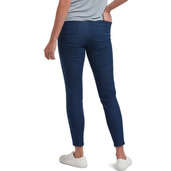 HUE Womens Indigo Floral Reversible High Waist Denim Skimmer Size Small‎ New - Picture 10 of 11